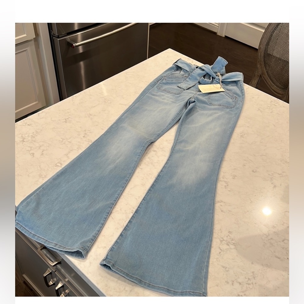 Altar'd State Light Blue Wide Leg Jeans - Picture 2 of 10
